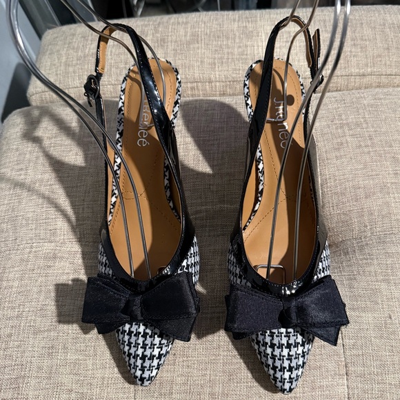 J.Renee Shoes - Heels Shoes Pumps Houndstooth Sling Back J Renee Women Sz 8.5 Narrow Church